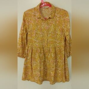 Floral Yellow Kids Dress
